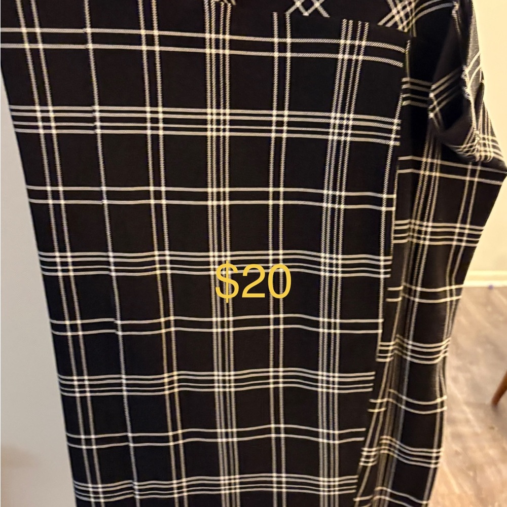 Torrid Black and White Plaid Pencil Skirt